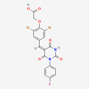 (2,6-dibromo-4-{(E)-[1-(4-fluorophenyl)-2,4,6-trioxotetrahydropyrimidin-5(2H)-ylidene]methyl}phenoxy)acetic acid