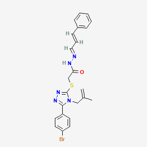 2-((5-(4-Bromophenyl)-4-(2-methylallyl)-4H-1,2,4-triazol-3-yl)thio)-N'-(3-phenylallylidene)acetohydrazide