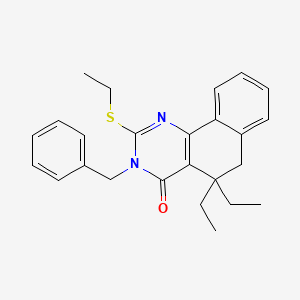 3-benzyl-5,5-diethyl-2-(ethylsulfanyl)-5,6-dihydrobenzo[h]quinazolin-4(3H)-one