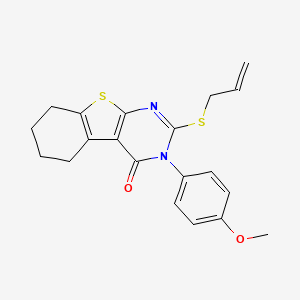 molecular formula C20H20N2O2S2 B11685715 3-(4-methoxyphenyl)-2-(prop-2-en-1-ylsulfanyl)-5,6,7,8-tetrahydro[1]benzothieno[2,3-d]pyrimidin-4(3H)-one 