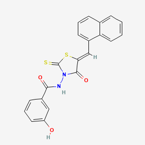 3-hydroxy-N-[(5Z)-5-(naphthalen-1-ylmethylidene)-4-oxo-2-thioxo-1,3-thiazolidin-3-yl]benzamide