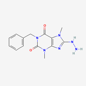 molecular formula C14H16N6O2 B11685750 1-Benzyl-8-hydrazinyl-3,7-dimethylpurine-2,6-dione CAS No. 303969-86-0