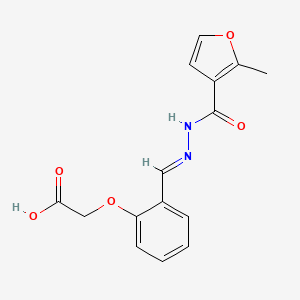 {2-[(E)-{2-[(2-methylfuran-3-yl)carbonyl]hydrazinylidene}methyl]phenoxy}acetic acid