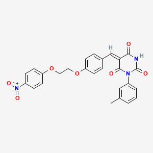 (5Z)-1-(3-Methylphenyl)-5-({4-[2-(4-nitrophenoxy)ethoxy]phenyl}methylidene)-1,3-diazinane-2,4,6-trione