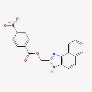 molecular formula C19H13N3O4 B11685773 3H-naphtho[1,2-d]imidazol-2-ylmethyl 4-nitrobenzoate 