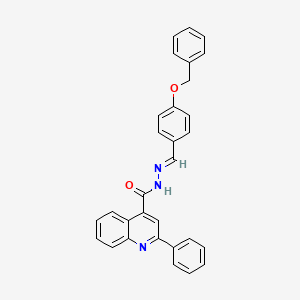 molecular formula C30H23N3O2 B11685774 N'-[(E)-[4-(Benzyloxy)phenyl]methylidene]-2-phenylquinoline-4-carbohydrazide 