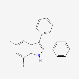 molecular formula C21H16IN B11685781 7-Iodo-5-methyl-2,3-diphenyl-1H-indole 