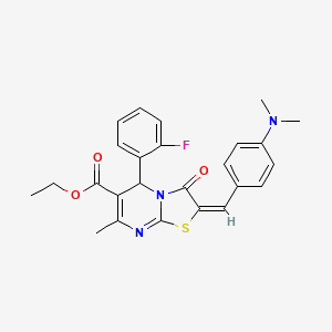 Ethyl (2E)-2-[4-(dimethylamino)benzylidene]-5-(2-fluorophenyl)-7-methyl-3-oxo-2,3-dihydro-5H-[1,3]thiazolo[3,2-A]pyrimidine-6-carboxylate