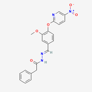 N'-[(E)-{3-methoxy-4-[(5-nitropyridin-2-yl)oxy]phenyl}methylidene]-2-phenylacetohydrazide