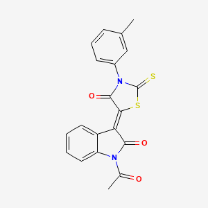 (3Z)-1-acetyl-3-[3-(3-methylphenyl)-4-oxo-2-thioxo-1,3-thiazolidin-5-ylidene]-1,3-dihydro-2H-indol-2-one