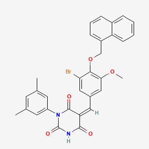 (5Z)-5-[3-bromo-5-methoxy-4-(naphthalen-1-ylmethoxy)benzylidene]-1-(3,5-dimethylphenyl)pyrimidine-2,4,6(1H,3H,5H)-trione