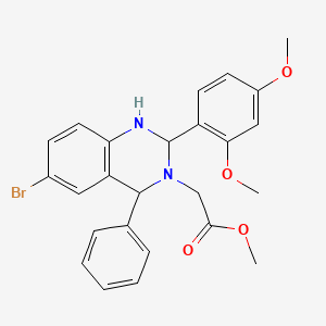 methyl [6-bromo-2-(2,4-dimethoxyphenyl)-4-phenyl-1,4-dihydroquinazolin-3(2H)-yl]acetate