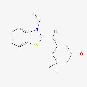 molecular formula C18H21NOS B11685844 3-[(Z)-(3-ethyl-1,3-benzothiazol-2(3H)-ylidene)methyl]-5,5-dimethylcyclohex-2-en-1-one 