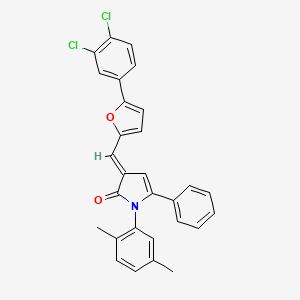 molecular formula C29H21Cl2NO2 B11685851 (3E)-3-{[5-(3,4-dichlorophenyl)furan-2-yl]methylidene}-1-(2,5-dimethylphenyl)-5-phenyl-1,3-dihydro-2H-pyrrol-2-one 