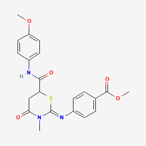 Methyl 4-{[(2E)-6-[(4-methoxyphenyl)carbamoyl]-3-methyl-4-oxo-1,3-thiazinan-2-ylidene]amino}benzoate