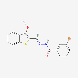 molecular formula C17H13BrN2O2S B11685953 3-bromo-N'-[(E)-(3-methoxy-1-benzothiophen-2-yl)methylidene]benzohydrazide 