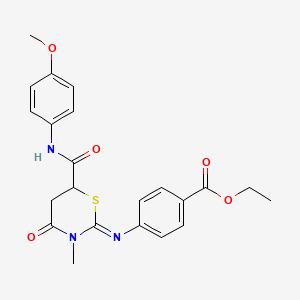 ethyl 4-({(2Z)-6-[(4-methoxyphenyl)carbamoyl]-3-methyl-4-oxo-1,3-thiazinan-2-ylidene}amino)benzoate