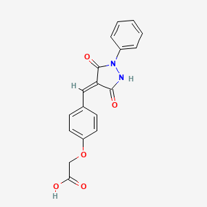 {4-[(E)-(3,5-dioxo-1-phenylpyrazolidin-4-ylidene)methyl]phenoxy}acetic acid