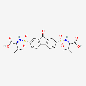 (2S)-2-[[7-[[(1S)-1-carboxy-2-methylpropyl]sulfamoyl]-9-oxofluoren-2-yl]sulfonylamino]-3-methylbutanoic acid