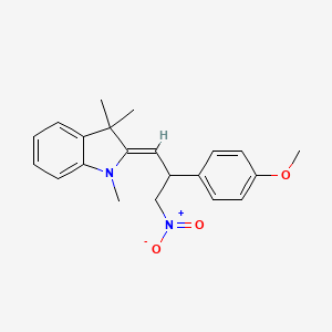 molecular formula C21H24N2O3 B11686012 (2Z)-2-[2-(4-methoxyphenyl)-3-nitropropylidene]-1,3,3-trimethyl-2,3-dihydro-1H-indole 