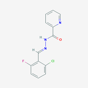 molecular formula C13H9ClFN3O B11686019 N'-[(E)-(2-chloro-6-fluorophenyl)methylidene]pyridine-2-carbohydrazide 