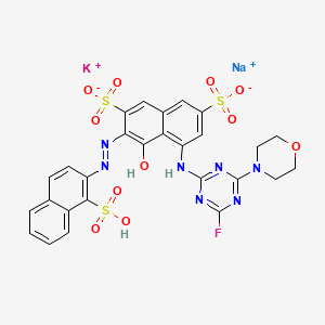 Potassium;sodium;5-[(4-fluoro-6-morpholin-4-yl-1,3,5-triazin-2-yl)amino]-4-hydroxy-3-[(1-sulfonaphthalen-2-yl)diazenyl]naphthalene-2,7-disulfonate