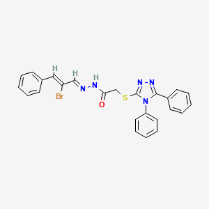 N'-[(1E,2Z)-2-bromo-3-phenylprop-2-en-1-ylidene]-2-[(4,5-diphenyl-4H-1,2,4-triazol-3-yl)sulfanyl]acetohydrazide