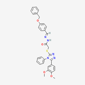 N'-{(E)-[4-(benzyloxy)phenyl]methylidene}-2-{[5-(3,4-dimethoxyphenyl)-4-phenyl-4H-1,2,4-triazol-3-yl]thio}acetohydrazide