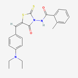 N-{(5E)-5-[4-(diethylamino)benzylidene]-4-oxo-2-thioxo-1,3-thiazolidin-3-yl}-2-methylbenzamide