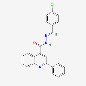 molecular formula C23H16ClN3O B11686052 N'-[(E)-(4-chlorophenyl)methylidene]-2-phenylquinoline-4-carbohydrazide CAS No. 6956-51-0