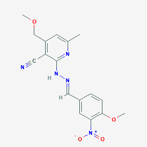 4-(methoxymethyl)-2-[(2E)-2-(4-methoxy-3-nitrobenzylidene)hydrazinyl]-6-methylpyridine-3-carbonitrile