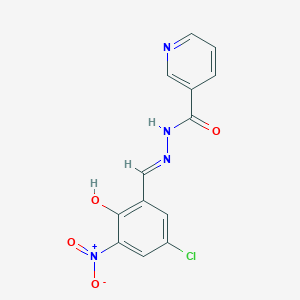 N'-[(E)-(5-chloro-2-hydroxy-3-nitrophenyl)methylidene]pyridine-3-carbohydrazide