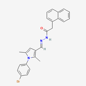 molecular formula C25H22BrN3O B11686070 N'-{(E)-[1-(4-bromophenyl)-2,5-dimethyl-1H-pyrrol-3-yl]methylidene}-2-(naphthalen-1-yl)acetohydrazide 