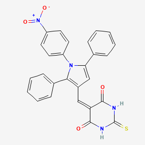 5-{[1-(4-nitrophenyl)-2,5-diphenyl-1H-pyrrol-3-yl]methylidene}-2-thioxodihydropyrimidine-4,6(1H,5H)-dione