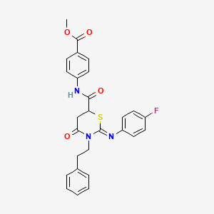 methyl 4-({[(2Z)-2-[(4-fluorophenyl)imino]-4-oxo-3-(2-phenylethyl)-1,3-thiazinan-6-yl]carbonyl}amino)benzoate