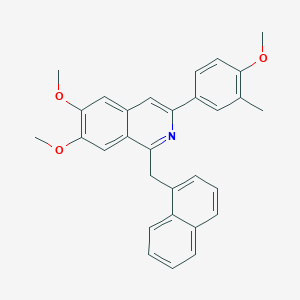 molecular formula C30H27NO3 B11686104 6,7-Dimethoxy-3-(4-methoxy-3-methylphenyl)-1-(naphthalen-1-ylmethyl)isoquinoline 