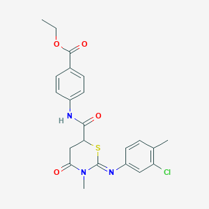 ethyl 4-[({(2Z)-2-[(3-chloro-4-methylphenyl)imino]-3-methyl-4-oxo-1,3-thiazinan-6-yl}carbonyl)amino]benzoate