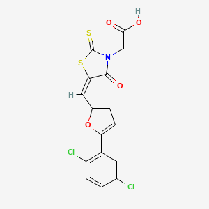 ((5E)-5-{[5-(2,5-Dichlorophenyl)-2-furyl]methylene}-4-oxo-2-thioxo-1,3-thiazolidin-3-YL)acetic acid