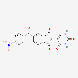 molecular formula C19H10N4O7 B11686133 2-(2,4-dioxo-1,2,3,4-tetrahydropyrimidin-5-yl)-5-(4-nitrobenzoyl)-1H-isoindole-1,3(2H)-dione 