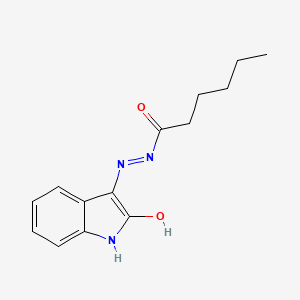 N'-[(3Z)-2-oxo-1,2-dihydro-3H-indol-3-ylidene]hexanehydrazide