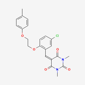 5-{5-chloro-2-[2-(4-methylphenoxy)ethoxy]benzylidene}-1,3-dimethylpyrimidine-2,4,6(1H,3H,5H)-trione