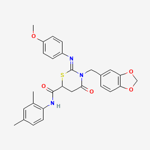 (2Z)-3-(1,3-benzodioxol-5-ylmethyl)-N-(2,4-dimethylphenyl)-2-[(4-methoxyphenyl)imino]-4-oxo-1,3-thiazinane-6-carboxamide