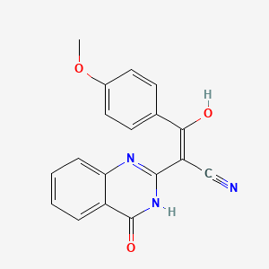 molecular formula C18H13N3O3 B11686217 (2E)-2-(4-hydroxyquinazolin-2(1H)-ylidene)-3-(4-methoxyphenyl)-3-oxopropanenitrile 