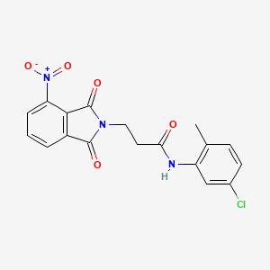 molecular formula C18H14ClN3O5 B11686276 N-(5-chloro-2-methylphenyl)-3-(4-nitro-1,3-dioxo-1,3-dihydro-2H-isoindol-2-yl)propanamide 