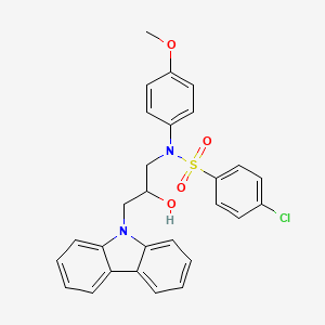 molecular formula C28H25ClN2O4S B11686283 N-(3-Carbazol-9-YL-2-HO-propyl)-4-chloro-N-(4-methoxy-phenyl)-benzenesulfonamide 