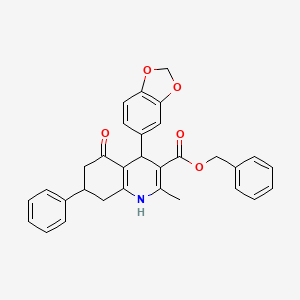 Benzyl 4-(1,3-benzodioxol-5-yl)-2-methyl-5-oxo-7-phenyl-1,4,5,6,7,8-hexahydroquinoline-3-carboxylate