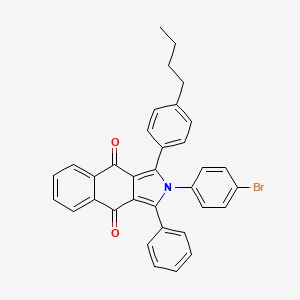 molecular formula C34H26BrNO2 B11686310 2-(4-bromophenyl)-1-(4-butylphenyl)-3-phenyl-2H-benzo[f]isoindole-4,9-dione 