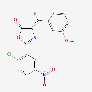 molecular formula C17H11ClN2O5 B11686339 (4Z)-2-(2-chloro-5-nitrophenyl)-4-(3-methoxybenzylidene)-1,3-oxazol-5(4H)-one 