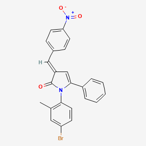 molecular formula C24H17BrN2O3 B11686343 (3E)-1-(4-bromo-2-methylphenyl)-3-(4-nitrobenzylidene)-5-phenyl-1,3-dihydro-2H-pyrrol-2-one 