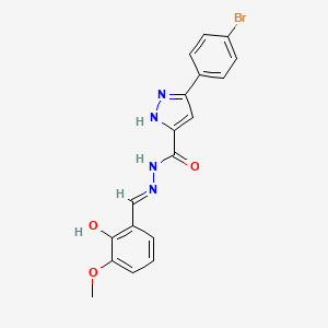 3-(4-Bromophenyl)-N'-[(E)-(2-hydroxy-3-methoxyphenyl)methylidene]-1H-pyrazole-5-carbohydrazide